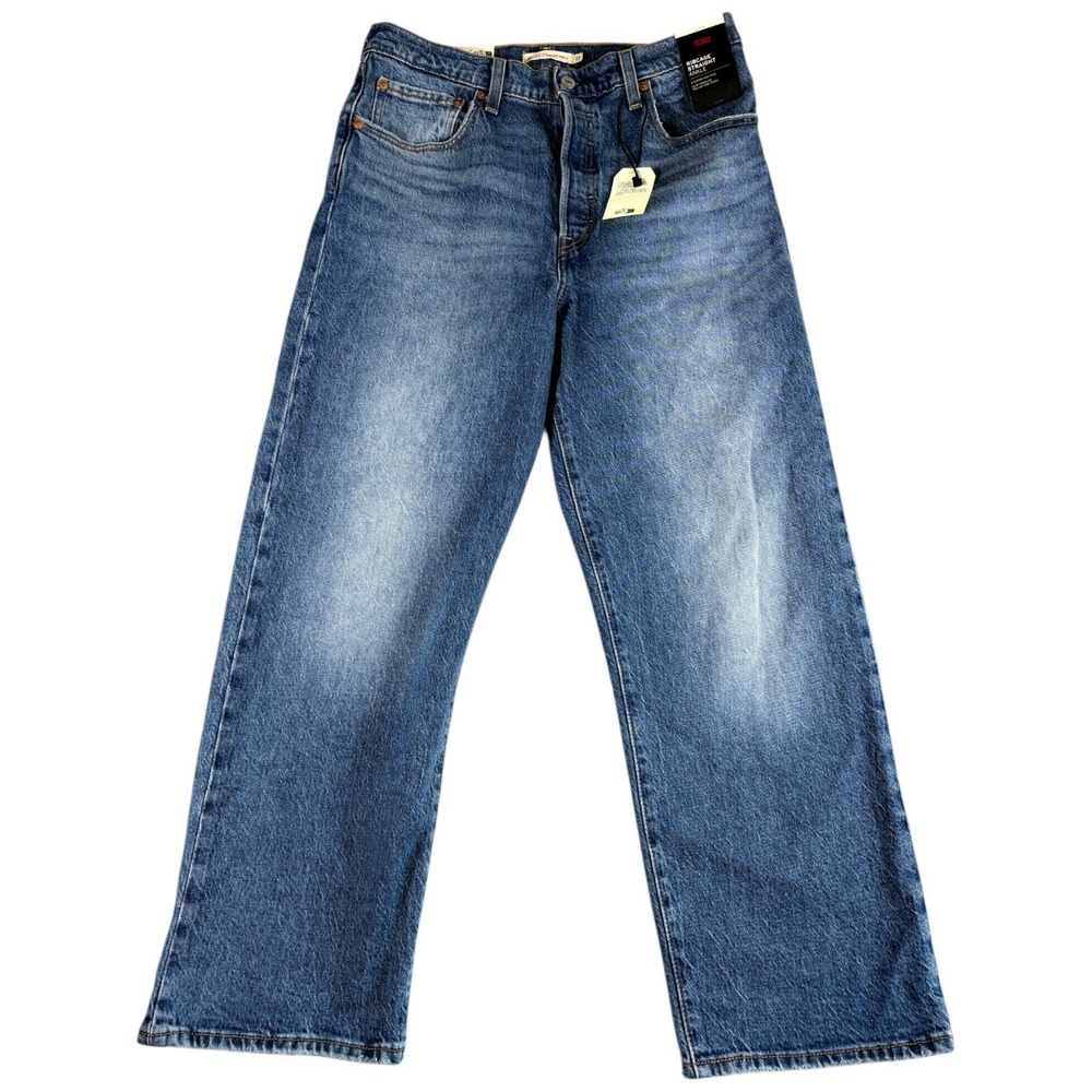 Levi's Ribcage Straight Ankle Jeans Women 31 Blue New Straight Washed‎ Premium